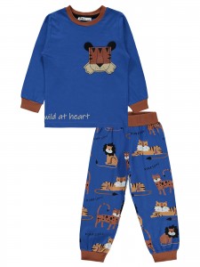 Wholesale - Civil Boys - Indigo - Boy-Pajamas Set-2-3-4-5 Year (1-1-1-1) 4 Pieces