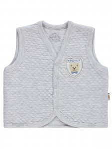 Wholesale - Minidamla-Lüks Tekin - Greymarl - -Vest-56-62-68-74 (1-1-1-1) 4 Pieces