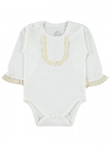 Wholesale - Minidamla-Lüks Tekin - Ecru - Baby-Snapsuit-56-62-68-74-80 (1-1-1-1-1) 5