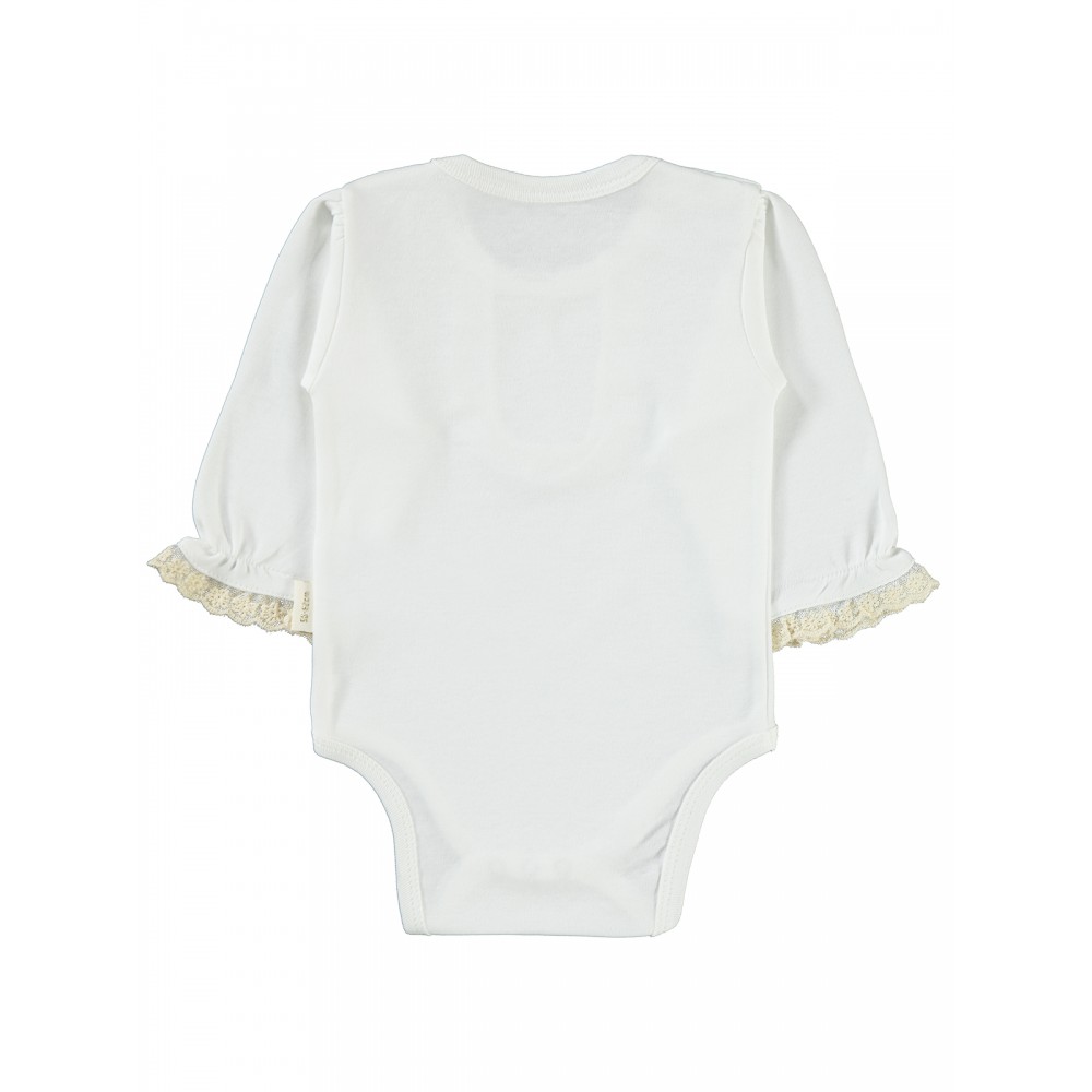 Wholesale - Minidamla-Lüks Tekin - Ecru - Baby-Snapsuit-56-62-68-74-80 (1-1-1-1-1) 5