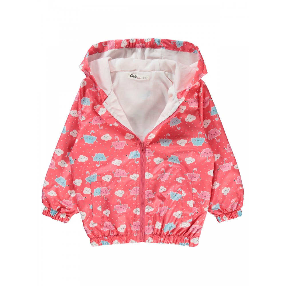 Wholesale - Civil Girls - Fuchsia-Grey - Girl-Raincoat-2-3-4-5 Year (1-1-1-1) 4