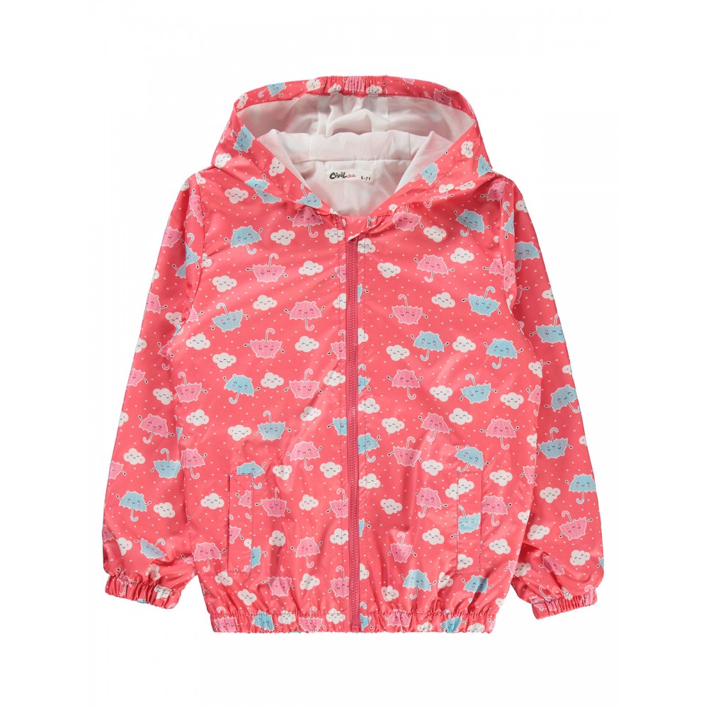 Wholesale - Civil Girls - Fuchsia-Grey - Girl-Raincoat-6-7-8-9 Year (1-1-1-1) 4