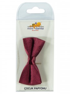 Wholesale - Minidamla-Lüks Tekin - Burgundy - -Nectie and Bow-Tie-S Size (Of 4) 4 Pieces