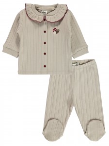 Wholesale - Civil Baby - Beige - Baby-Pajamas Set-56-62-68-74 (1-1-1-1) 4