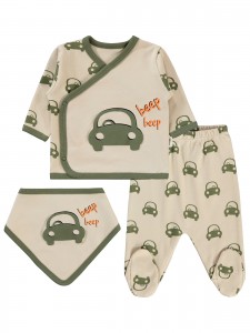 Wholesale - Civil Baby - Beige - Baby-Snapsuit Sets-50 Month (Of 4) 4