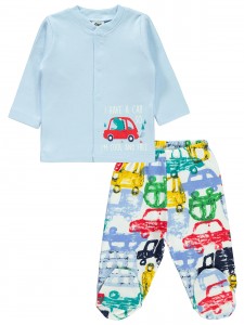 Wholesale - Civil Baby - Blue - -Pajama Set-56-62-68 Month(1-1-1) 3 Pieces