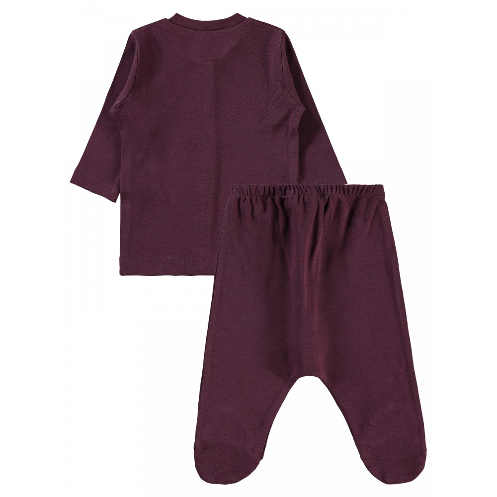 Wholesale - Civil Baby - Bordeaux-Crepe - Baby-Pajamas Set-56-62-68 Month(1-1-1) 3