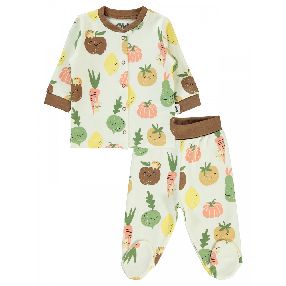 Wholesale - Civil Baby - Brown - Baby-Pajamas Set-56-62-68 Month(1-1-1) 3