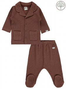 Wholesale - Civil Baby - Brown - Baby-Pajamas Set-56-62-68-74 (1-1-1-1) 4 Pieces