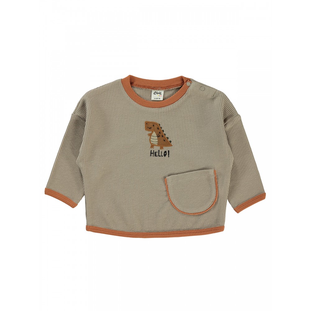 Wholesale - Civil Baby - Dark Beige - Baby-Sweatshirt-68-74-80-86 Size (1-1-2-2) 6