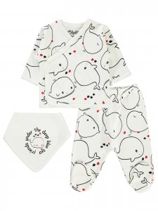 Wholesale - Civil Baby - Ecru - Baby-Snapsuit Sets-50 Month (Of 4) 4