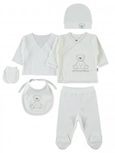 Wholesale - Civil Baby - Ecru - Baby-Snapsuit Sets-50 Month (Of 4) 4 Pieces