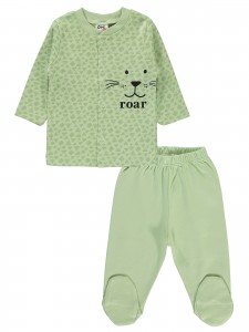 Wholesale - Civil Baby - Green - -Pajama Set-56-62-68 Month(1-1-1) 3 Pieces