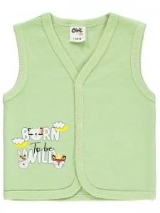 Wholesale - Civil Baby - Green - -Vest-56-62-68-74 (1-1-1-1) 4 Pieces