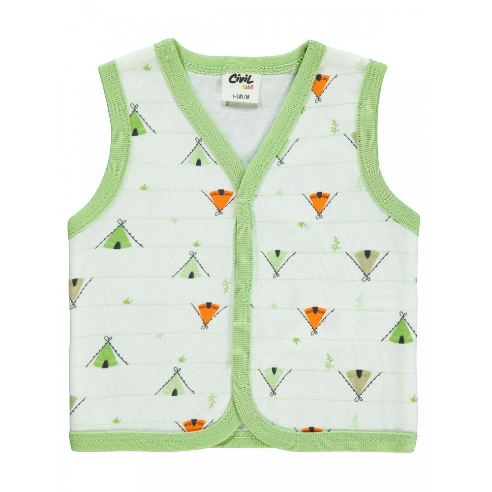 Wholesale - Civil Baby - Green - -Vest-56-62-68-74 (1-1-1-1) 4 Pieces