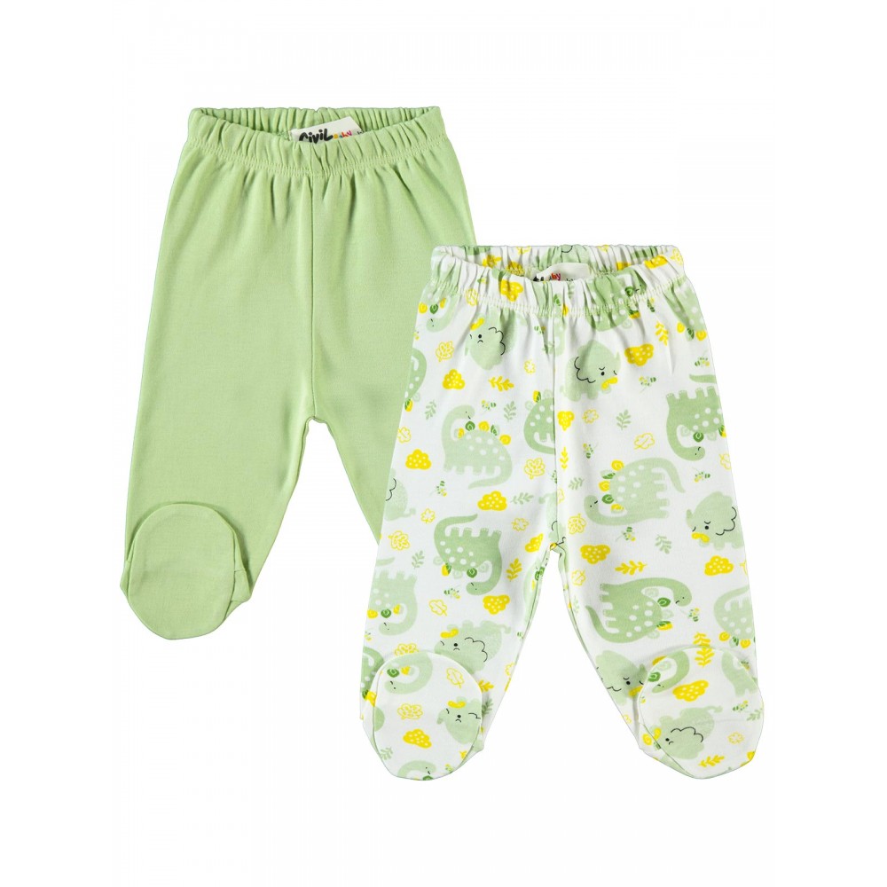 Wholesale - Civil Baby - Green - Baby-Baby Bottoms-56-62 (1-1) 2 Pieces