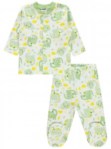 Wholesale - Civil Baby - Green - Baby-Pajamas Set-56-62-68 Month(1-1-1) 3