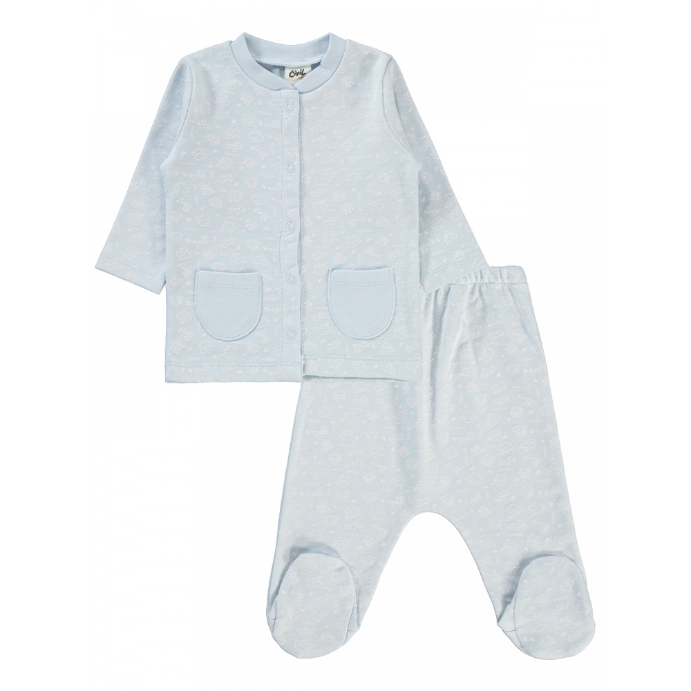 Wholesale - Civil Baby - Ice Blue - Baby-Pajamas Set-56-62-68 Month(1-1-1) 3