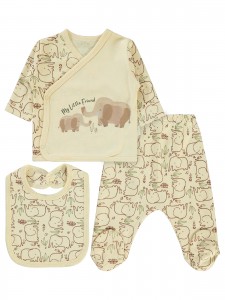 Wholesale - Civil Baby - Ivory - Baby-Snapsuit Sets-50 Month (Of 4) 4