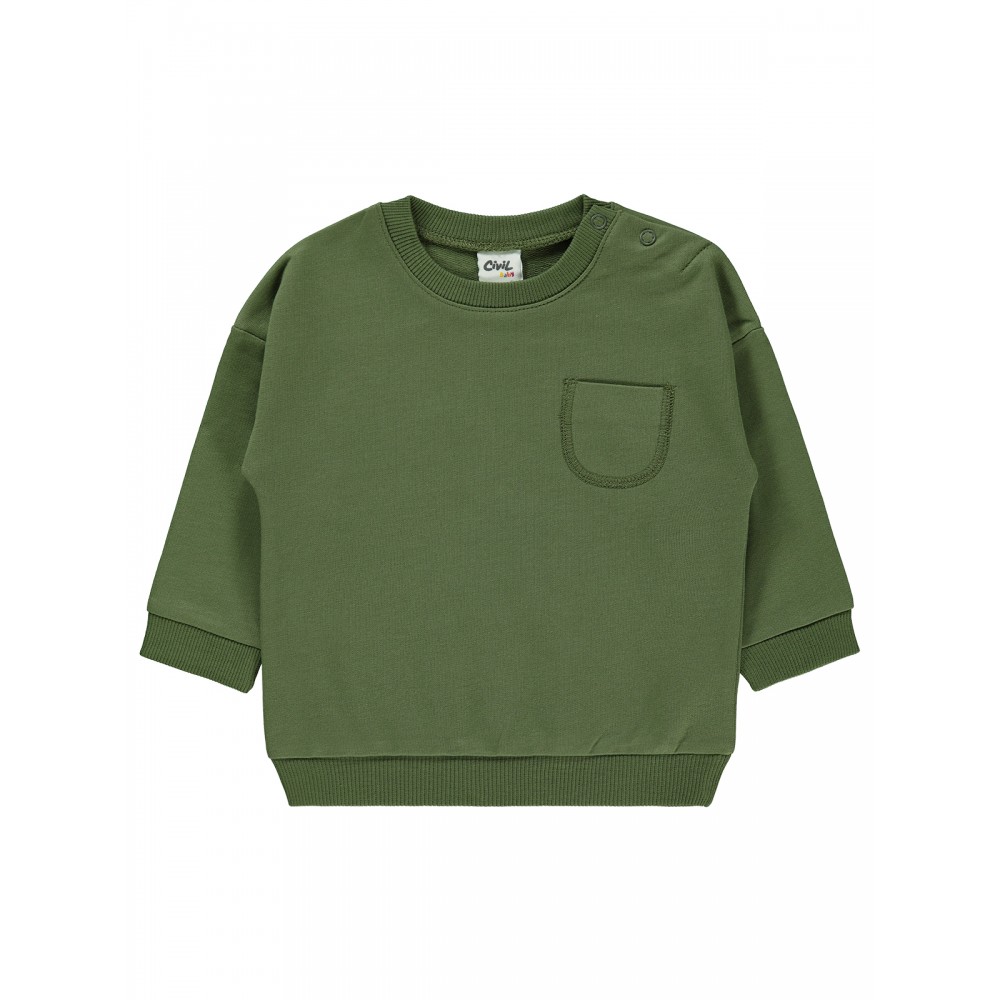 Wholesale - Civil Baby - Khaki - Baby-Sweatshirt-68-74-80-86 Size (1-1-2-2) 6