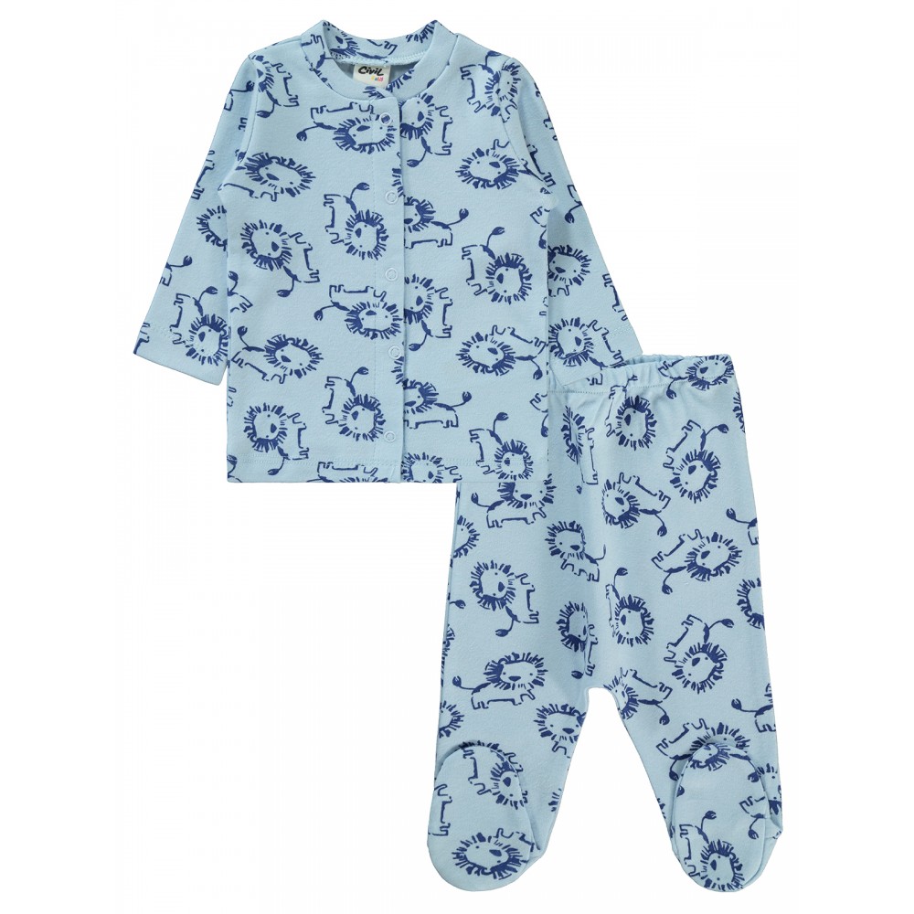 Wholesale - Civil Baby - Light Blue - Baby-Pajamas Set-56-62-68 Month(1-1-1) 3