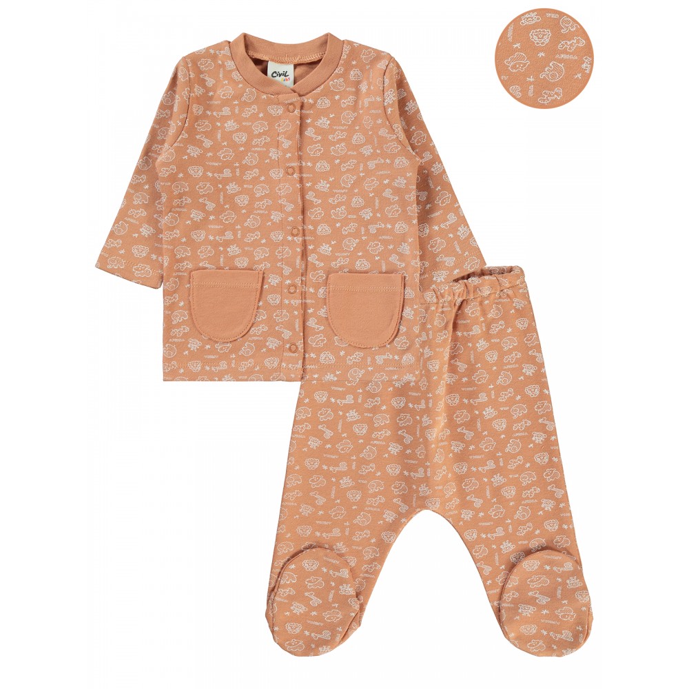 Wholesale - Civil Baby - Light Brown - Baby-Pajamas Set-56-62-68 Month(1-1-1) 3