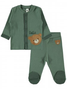 Wholesale - Civil Baby - Light Khaki - Baby-Pajamas Set-56-62-68-74 (1-1-1-1) 4