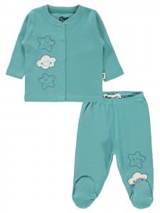 Wholesale - Civil Baby - Light Petrol - -Pajama Set-62-68 Month (1-1) 2 Pieces