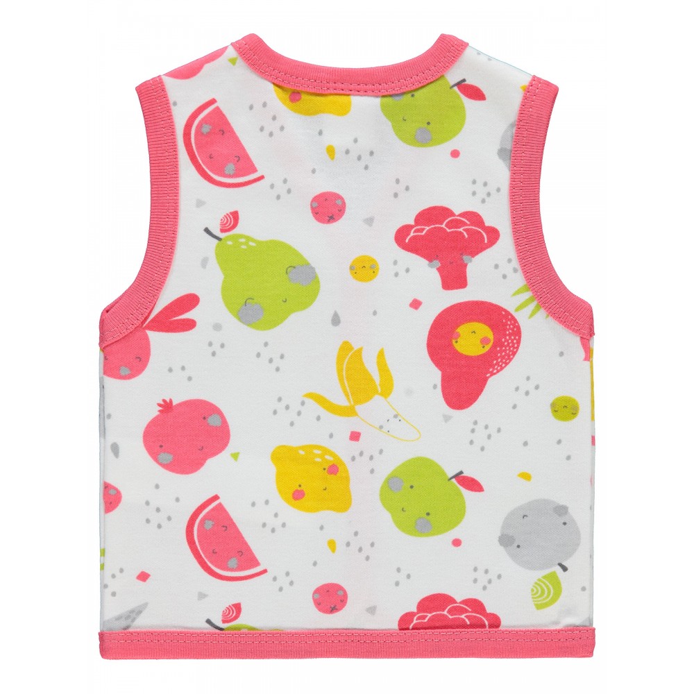 Wholesale - Civil Baby - Light Pink-Pink - -Vest-56-62-68-74 (1-1-1-1) 4 Pieces