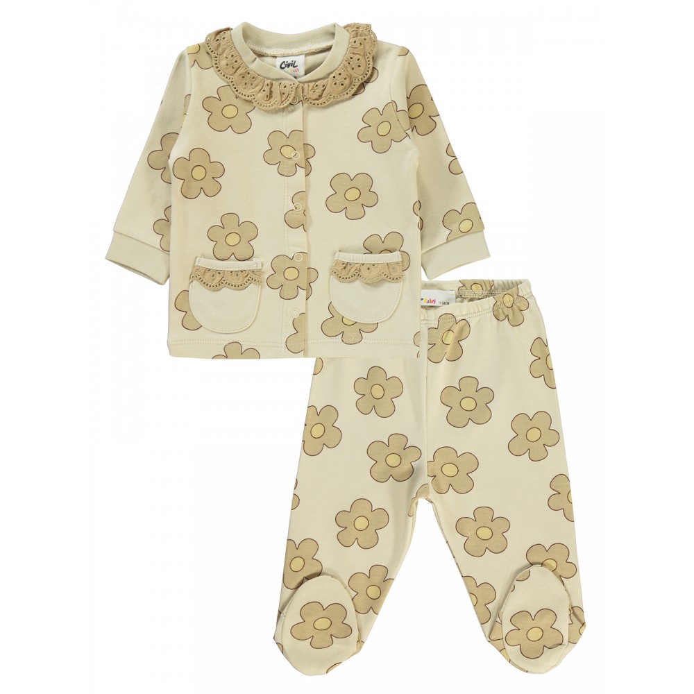 Wholesale - Civil Baby - Milkybrown - Baby-Pajamas Set-56-62-68 Month(1-1-1) 3