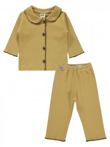 Wholesale - Civil Baby - Mustard - -Pajama Set-68-74-80-86 Month (1-1-1-1) 4 Pieces