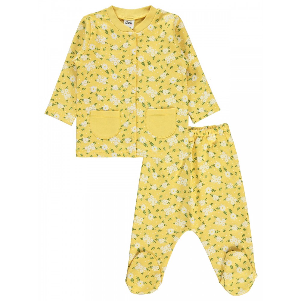 Wholesale - Civil Baby - Mustard - Baby-Pajamas Set-56-62-68 Month(1-1-1) 3