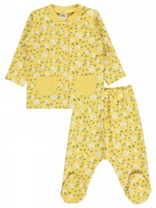 Wholesale - Civil Baby - Mustard - Baby-Pajamas Set-56-62-68 Month(1-1-1) 3