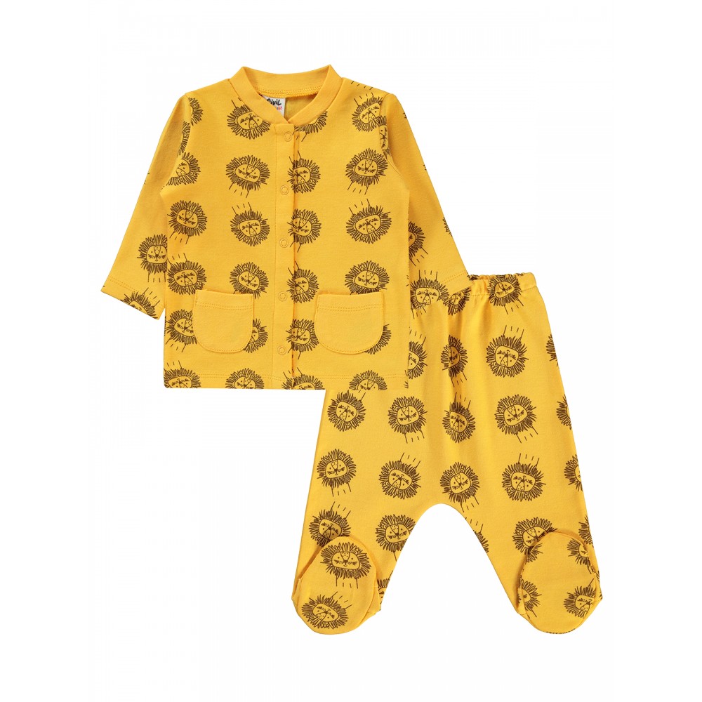 Wholesale - Civil Baby - Mustard - Baby-Pajamas Set-56-62-68 Month(1-1-1) 3