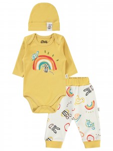 Wholesale - Civil Baby - Mustard - Baby-Set-62-68-74-80 Month ( 1-1-1-1) 4