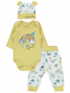 Wholesale - Civil Baby - Mustard - Baby-Set-62-68-74-80 Month ( 1-1-1-1) 4