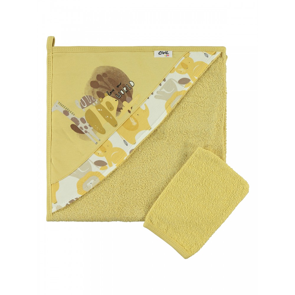 Wholesale - Civil Baby - Mustard - Baby-Towel-S Size (Of 2) 2