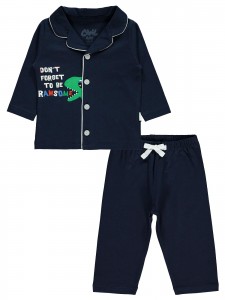 Wholesale - Civil Baby - Navy - -Pajama Set-68-74-80-86 Month (1-1-1-1) 4 Pieces