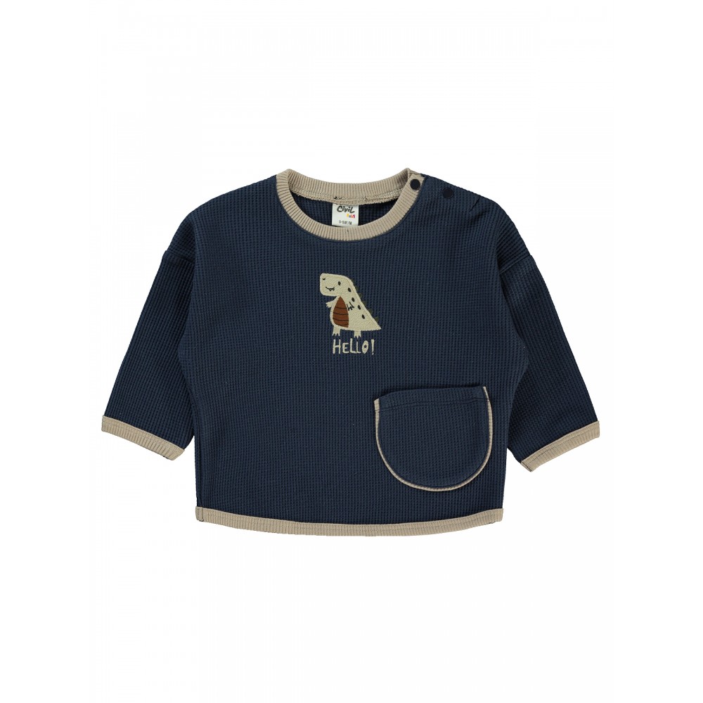 Wholesale - Civil Baby - Navy - Baby-Sweatshirt-68-74-80-86 Size (1-1-2-2) 6