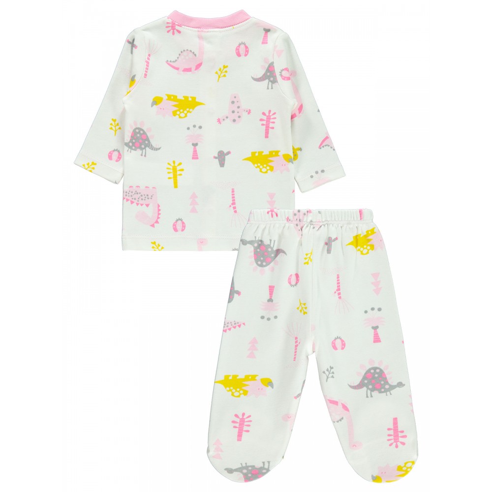 Wholesale - Civil Baby - Pink - -Pajama Set-56-62-68 Month(1-1-1) 3 Pieces