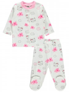 Wholesale - Civil Baby - Pink - -Pajama Set-56-62-68 Month(1-1-1) 3 Pieces