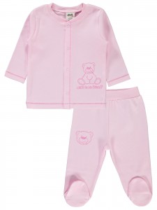 Wholesale - Civil Baby - Pink - -Pajama Set-62-68 Month (1-1) 2 Pieces