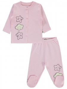 Wholesale - Civil Baby - Pink - -Pajama Set-62-68 Month (1-1) 2 Pieces