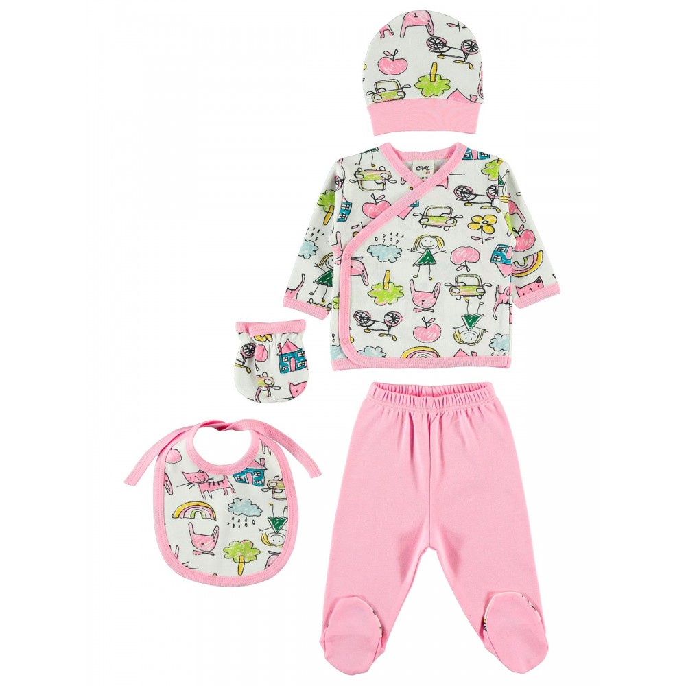 Wholesale - Civil Baby - Pink - -Snapsuit Sets-56 Month ( Of 2 ) 2 Pieces