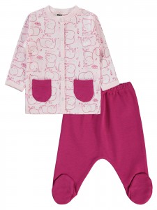 Wholesale - Civil Baby - Pink - Baby-Pajamas Set-56-62-68 Month(1-1-1) 3