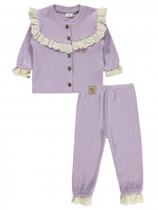 Wholesale - Civil Baby - Pink-Damson - -Pajama Set-68-74-80-86 Month (1-1-1-1) 4 Pieces