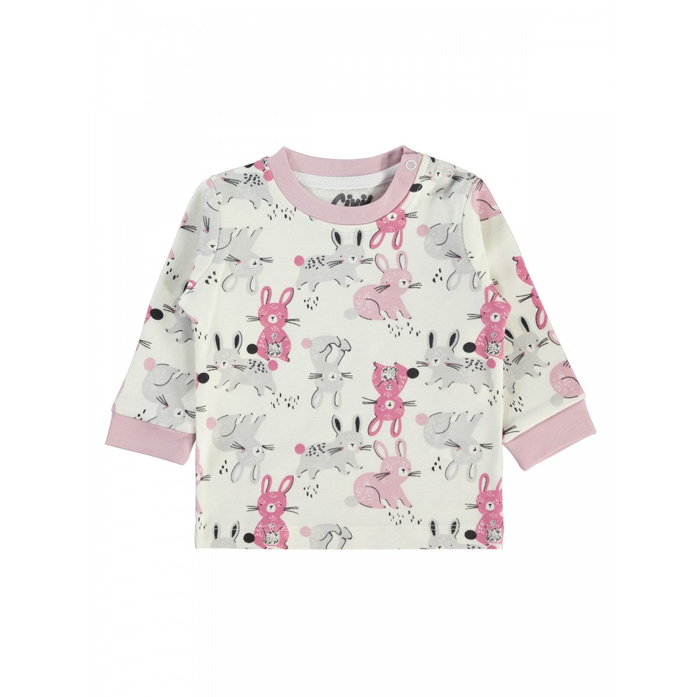 Wholesale - Civil Baby - Pink-Damson - Baby-Sweatshirt-62-68-74-80 Month ( 1-1-1-1) 4