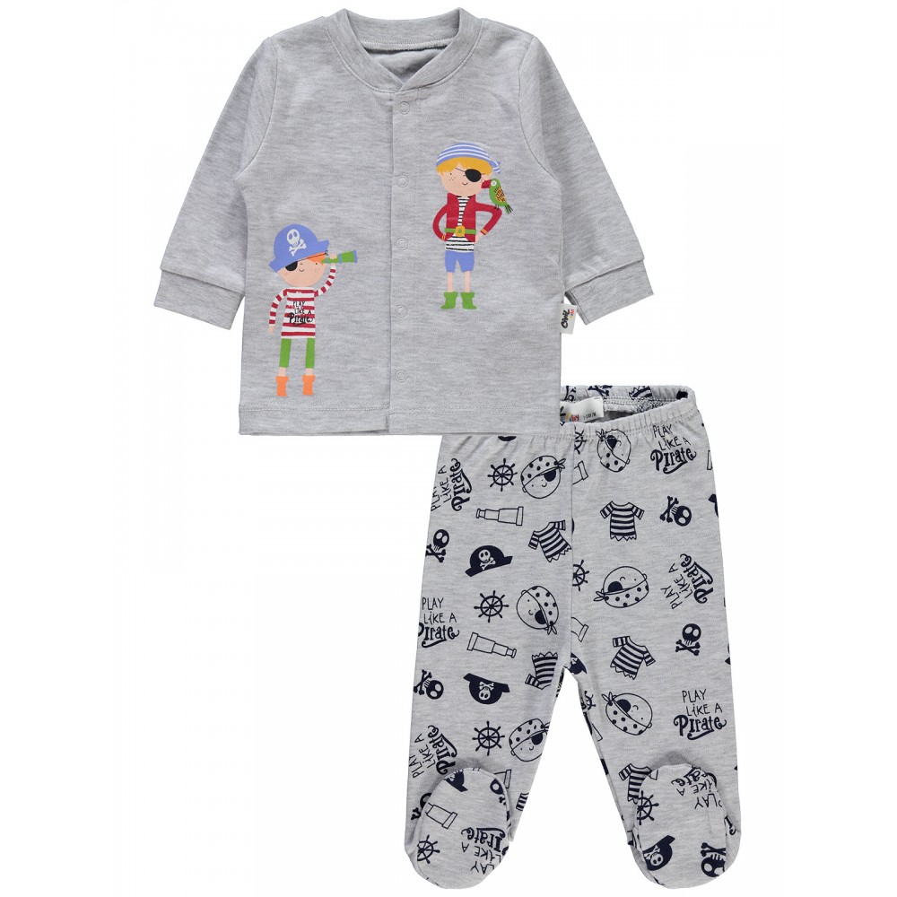 Wholesale - Civil Baby - Snow Marl - -Pajama Set-56-62-68-74 (1-1-1-1) 4 Pieces