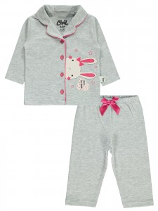 Wholesale - Civil Baby - Snow Marl - -Pajama Set-68-74-80-86 Month (1-1-1-1) 4 Pieces