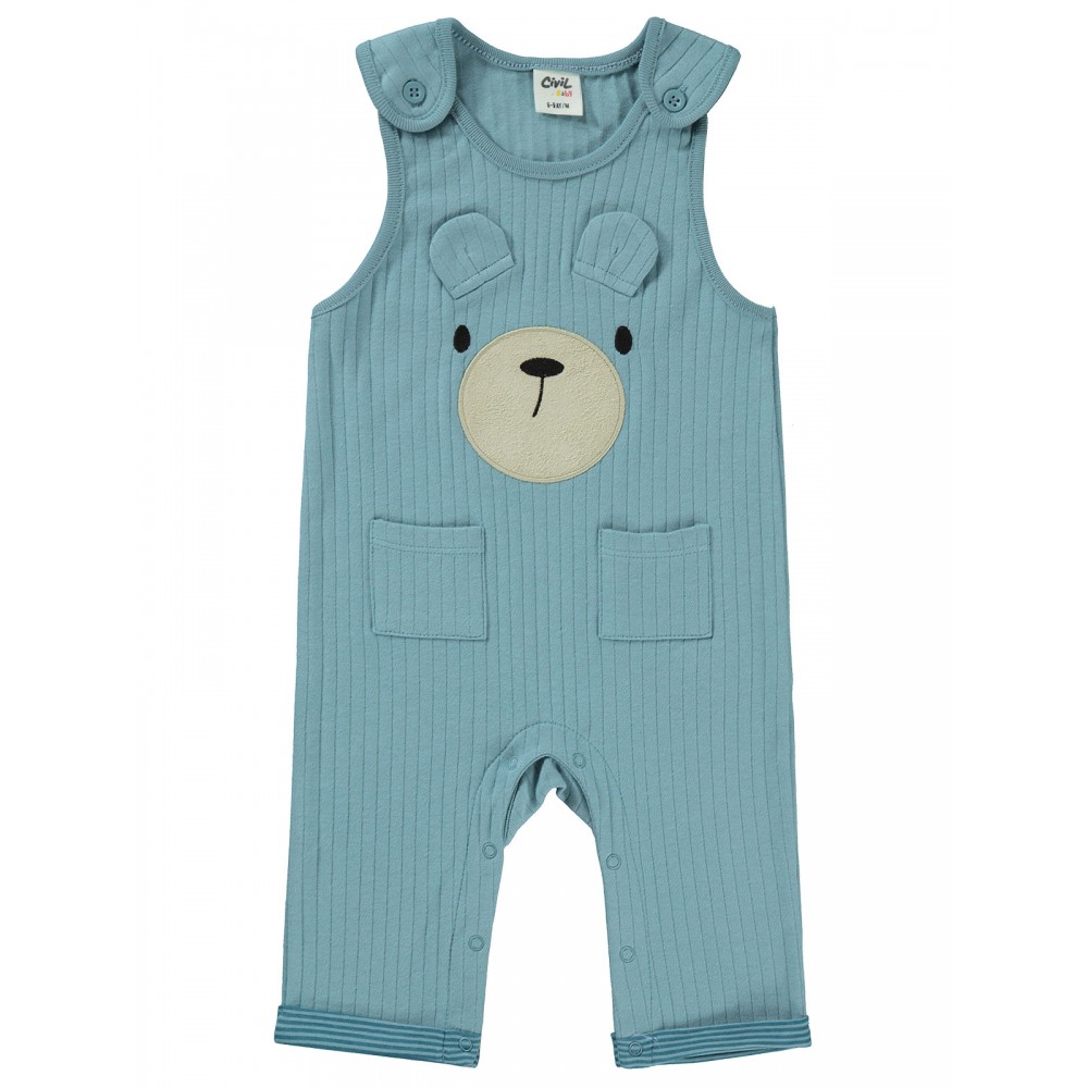 Wholesale - Civil Baby - Soft Blue - Baby-Dungarees-68-74-80-86 Month (1-1-1-1) 4